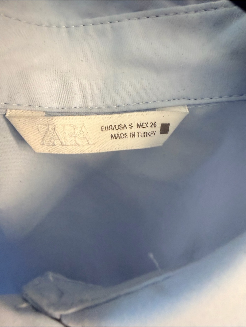 ZARA Light Blue Cropped Button-Front Shirt with Tie Sleeves - Picture 2 of 5